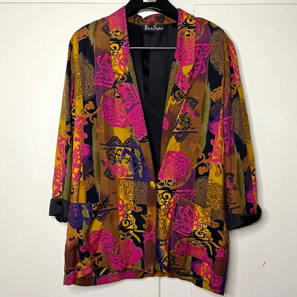 Vintage Barrie Stephens Womens Printed Lightweight Blazer - Picture 1 of 4